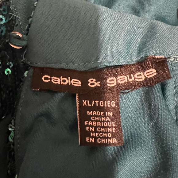 Teal, High neck, sequin top, sleeveless - Picture 4 of 4